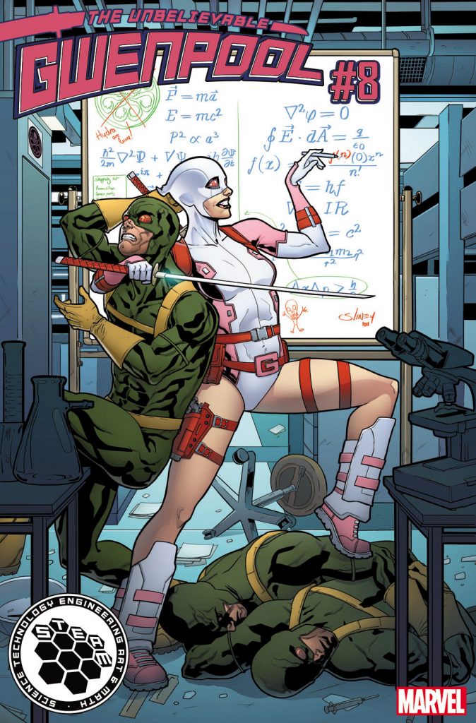 Gwenpool Kapağı: Matematik Marvel’in Gwenpool Kapağı Gwen Pool Marvel’in STEAM- markalı basımında.