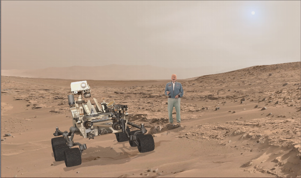 Buzz Aldrin'in hologramı eşliğinde Mars turu