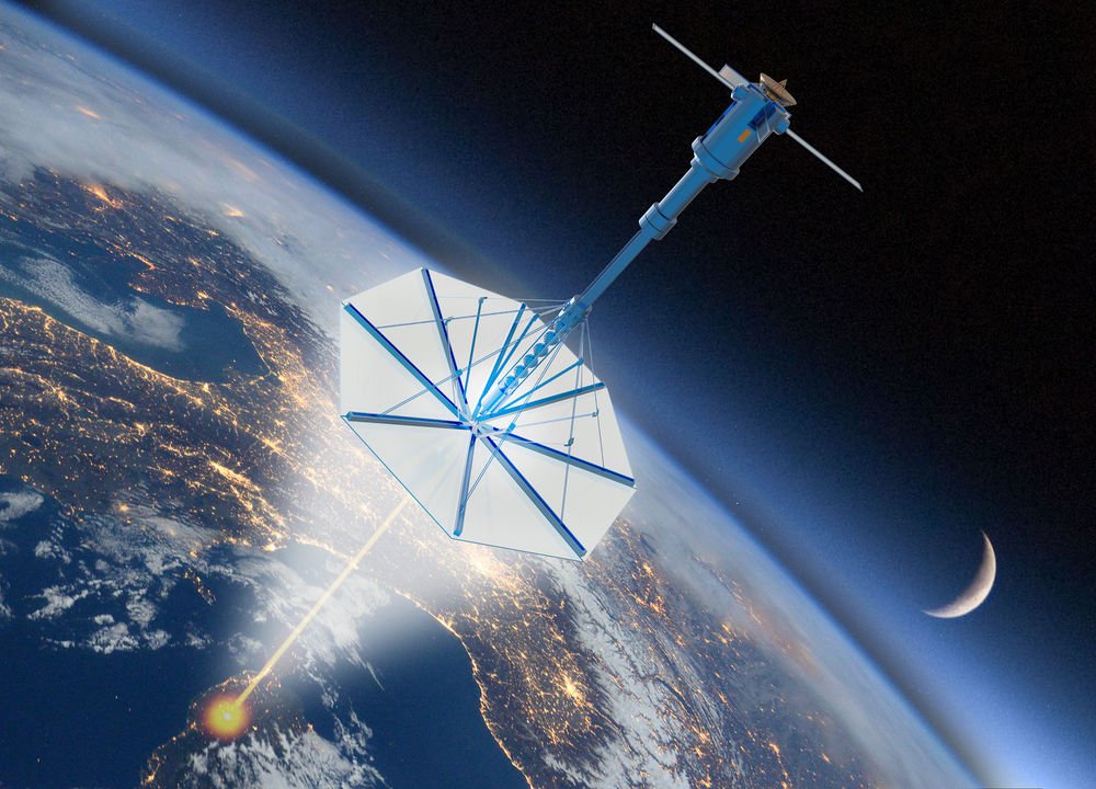Uzay Yelkenlisi Sonda Konsepti Uzay yelkenlisi sondayı göstermek amacıyla hazırlanan kompeks bir resim. 