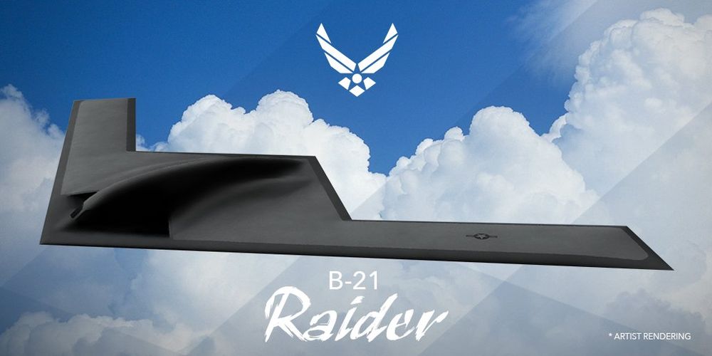 B-21 Raider Konsept Çizimi “Raider” için sıradışı bir font seçimi 