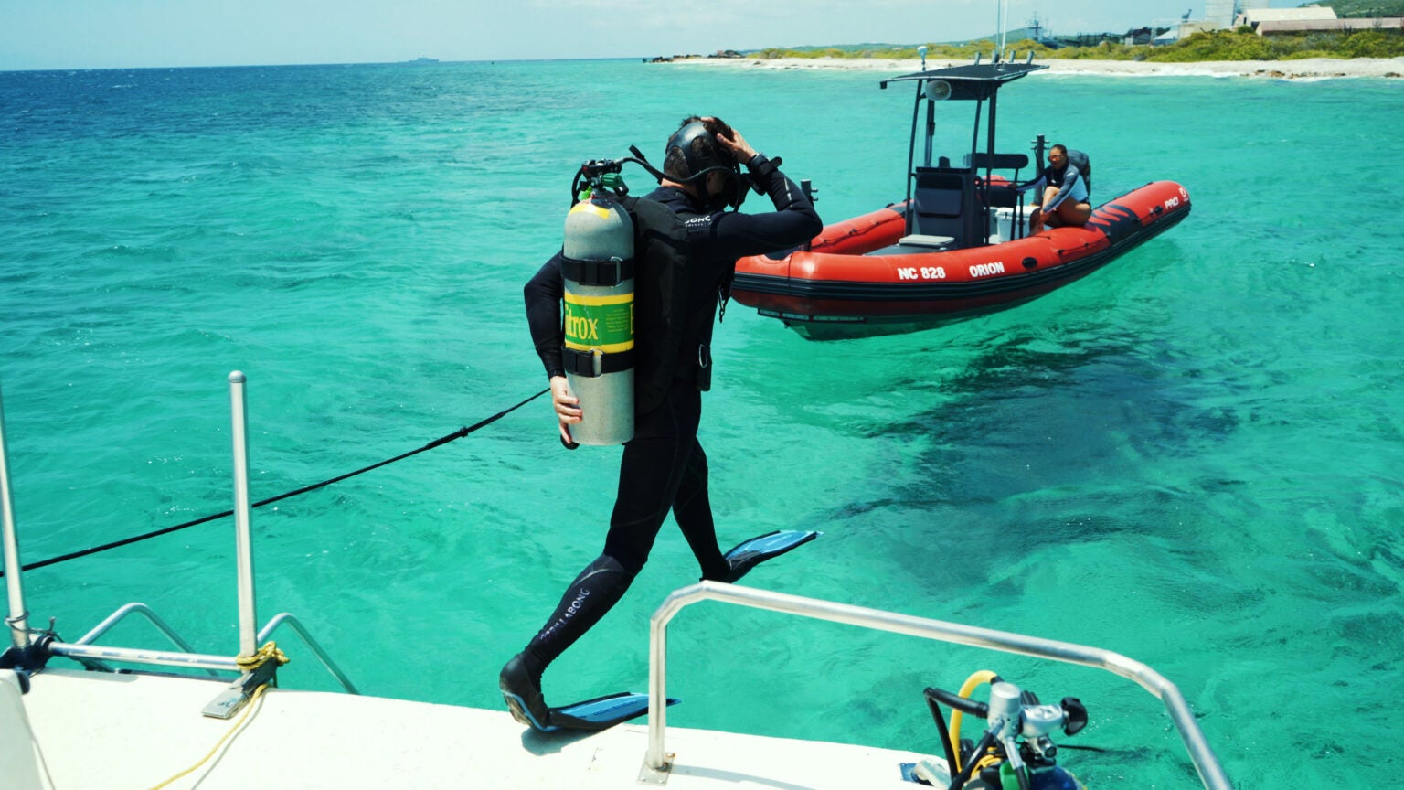 Fabien Cousteau is in Curaçao for underwater mapping. Photo: Proteus Ocean Group
